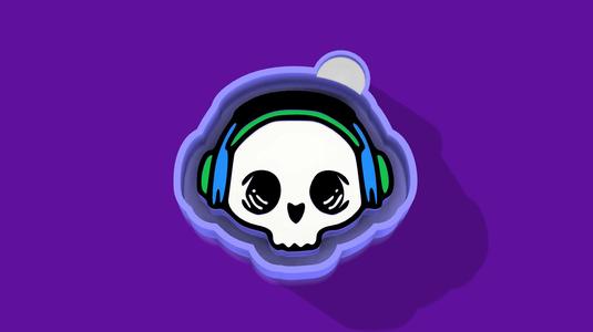 💀🎧 Headphone Skull Cutie – Freshie, Keychain, Resin & Candle Mold