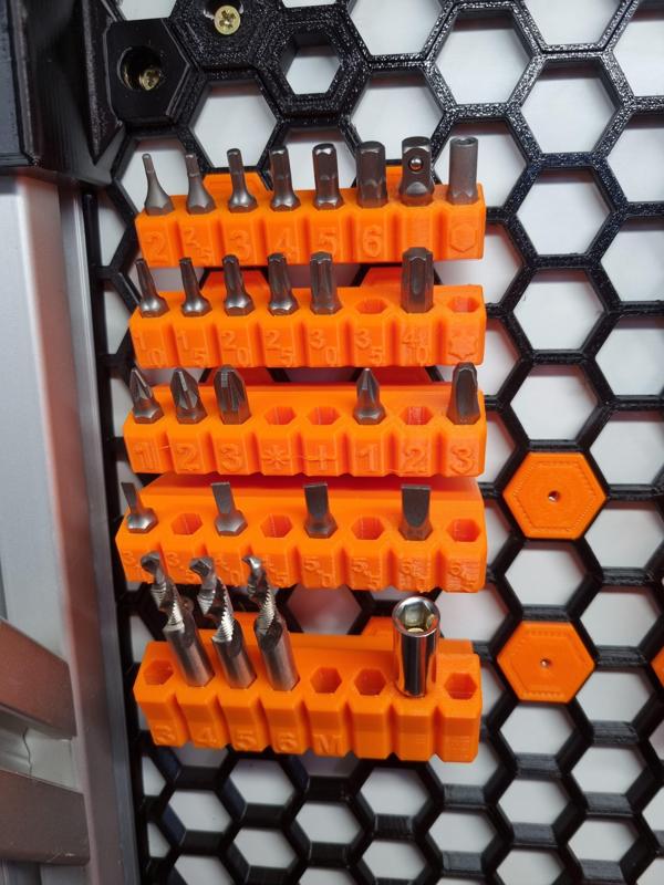 Honeycomb wall bits holder