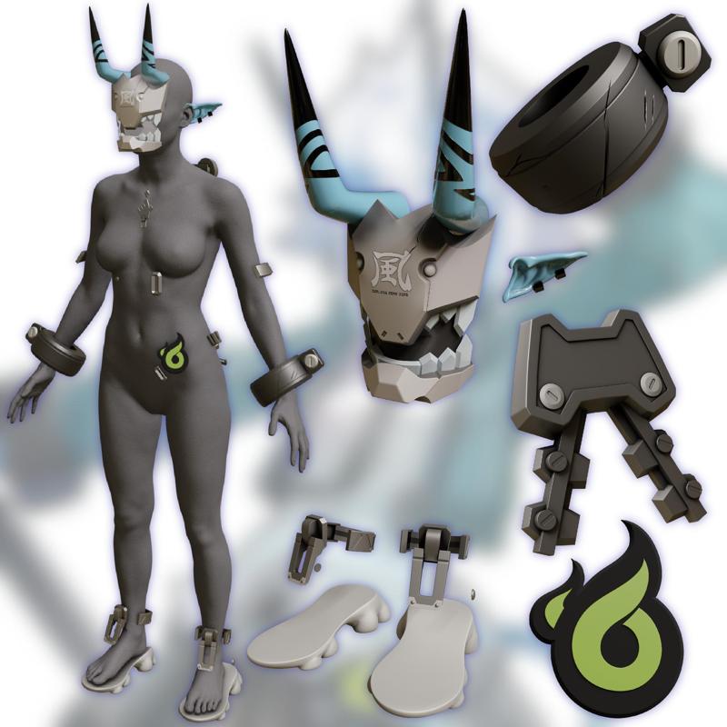 mask horns accessories Shackles SOUKAKU COSPLAY