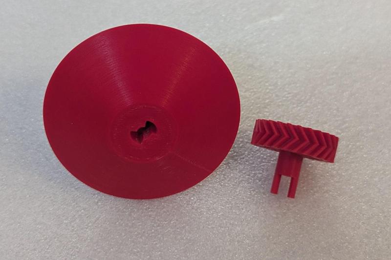 Interlock mechanism for winder spool gear/spindle axles - Filament Spool Rewinder