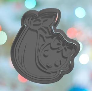 Baby Shower Baby in Blanket With Bow Cookie Cutter