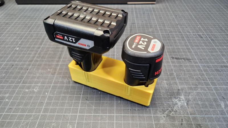 Gridfinity storage for two Bosch 12V batteries
