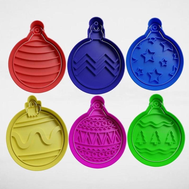 set christmas cutters balls ornaments x6