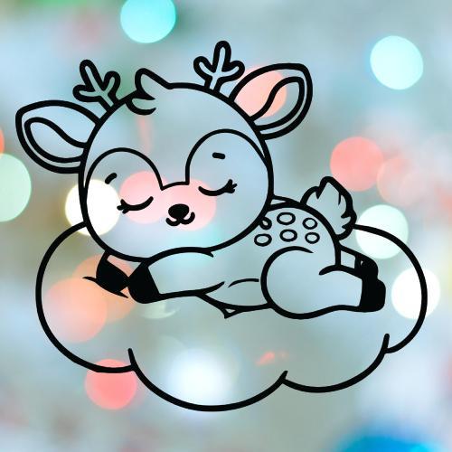 Deer Boy Sleeping On Cloud Cookie Cutter