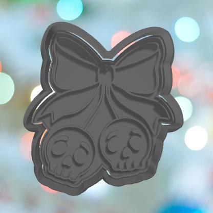 Halloween Skull Cherries Cookie Cutter