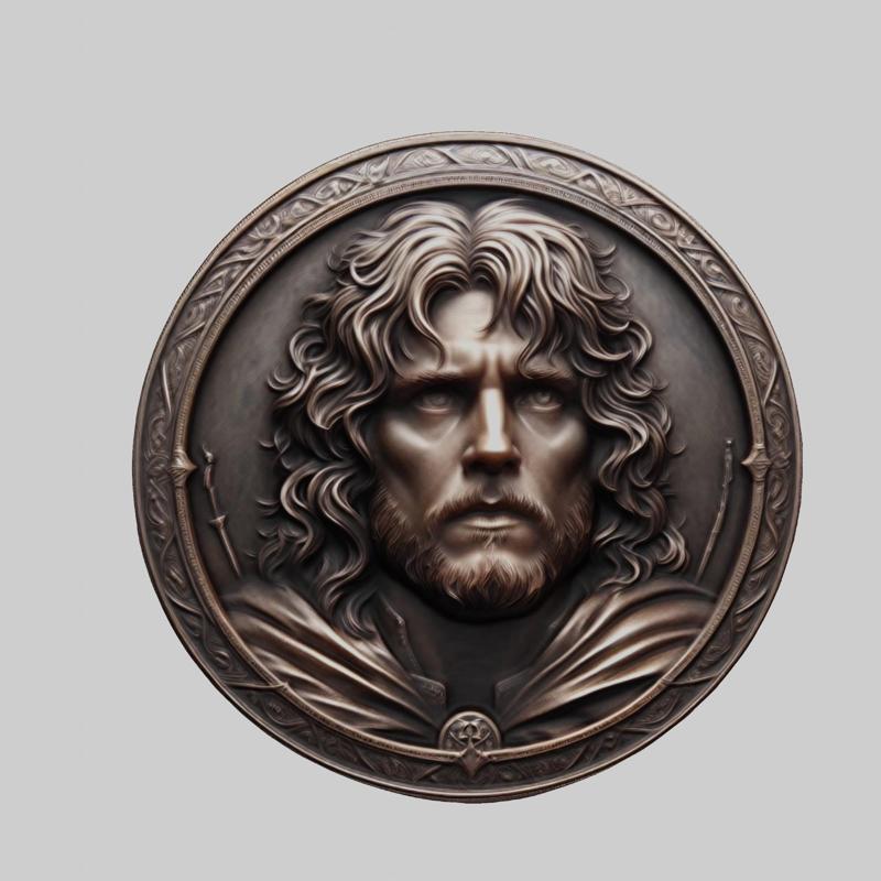 Samwise Gamgee Lord of Rings Medallion for CNC Router Laser & 3D Printer