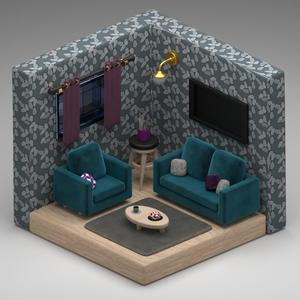 3D Living room
