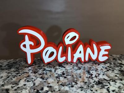 Disney Name Sign Poliane  Kid Room Wall Decor Tag 