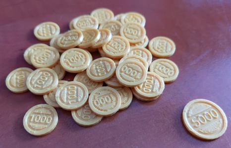 Board game coins (v2) - from 1 to 5000 denominations