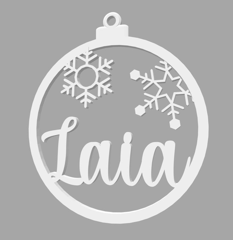 LAIA - BOLA DE NATAL COM NOME - ORNAMENTO
