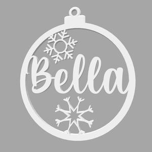 BELLA - BOLA DE NATAL COM NOME - ORNAMENTO