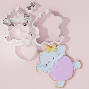 Elephant With Heart #1 Cookie Cutter
