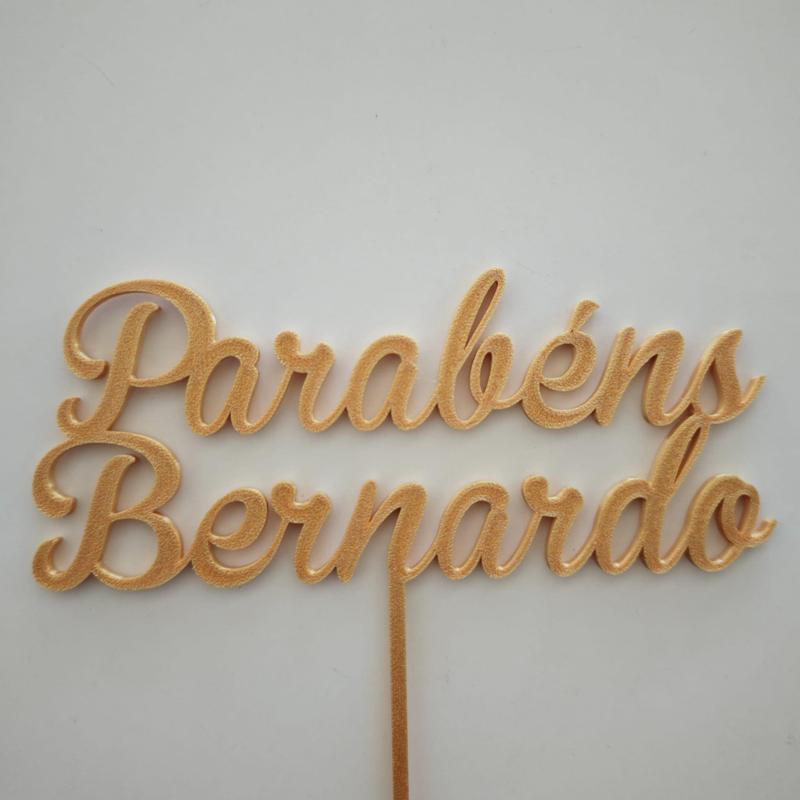 Topper For Cake Decoration - Parabéns Bernardo
