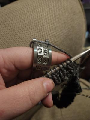 Stitch/Row Counting Ring w/ Optional Yarn Hook