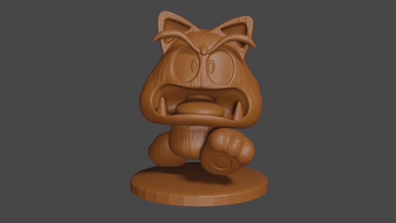 Mario inspired, Cat Goomba, Tabletop DnD miniature