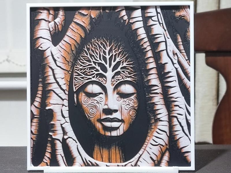 Wood Carving Mother Nature - HueForge 3 Color