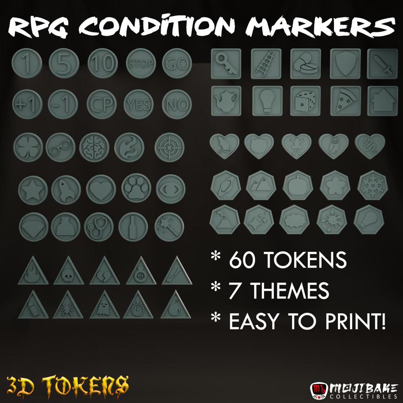 RPG Custom Tokens Set | Condition Markers | 60 Tokens