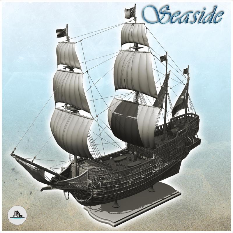 Sailing ship galleons with guns and accessories (4) - Pirate Jungle Island Beach Piracy Caribbean Medieval