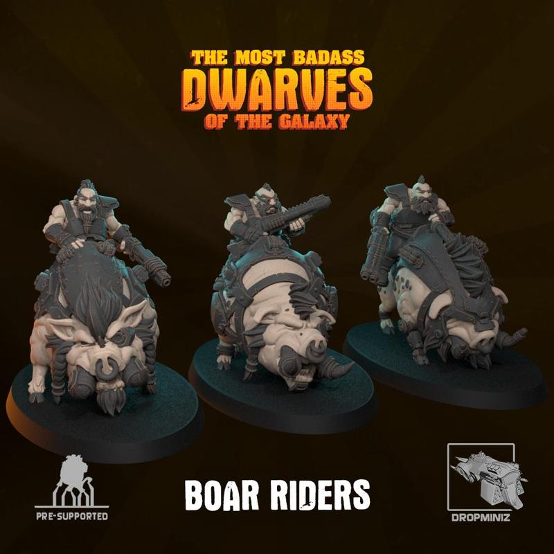 Sci-Fi Dwarf Boar Riders
