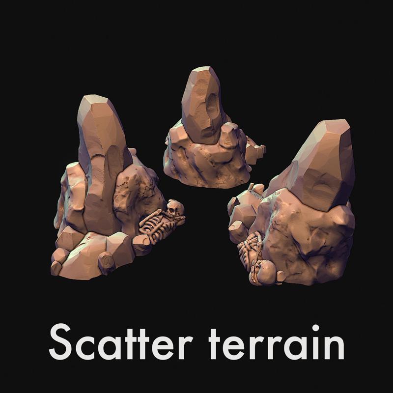 Scatter terrain, rock, crystal