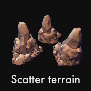 Scatter terrain, rock, crystal