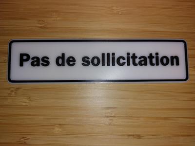Plaque ''Pas de sollicitation'' (Versions française et anglaise)