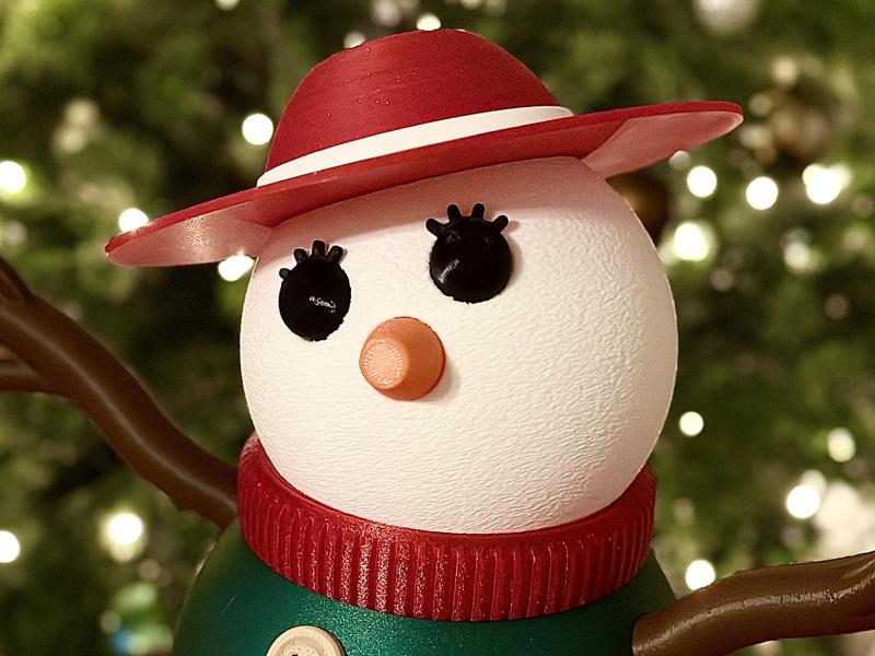 Giant Snowman - Eyelashes and Sunhat