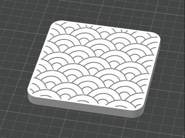 Seigaiha Coasters Blue Wave Japan Inspired Coaster