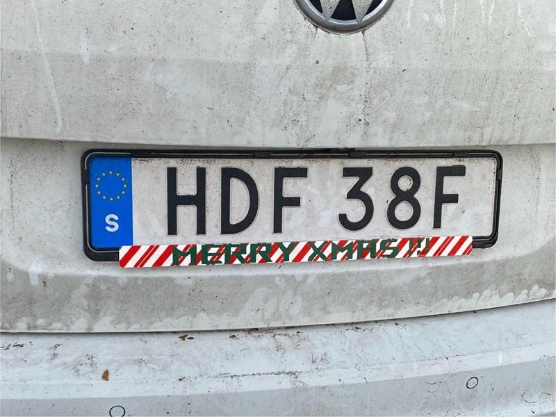 Licenseplate Xmas Greetings EU