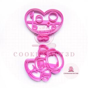 Astronaut and Moon Heart Cookie Cutter / Astronaut and Moon Heart Cookie Cutter