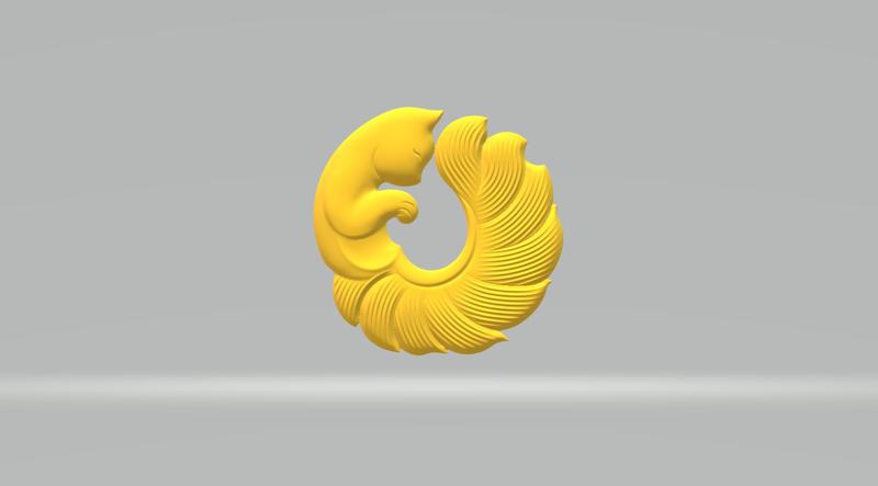 Nine-tailed Fox Pendant 3D print model