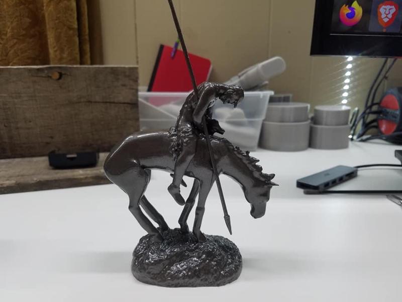 The End Of The Trail Indian Statue CUT For Easier FDM Printing