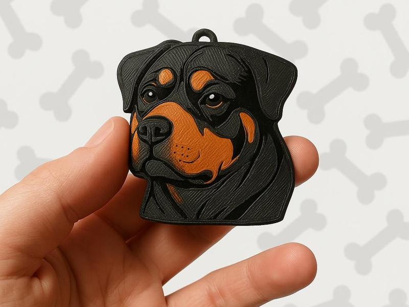 Rottweiler keychain and magnet