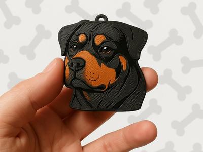 Rottweiler keychain and magnet