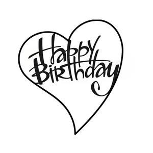 Happy Birthday in a heart - Wall art - Symbol