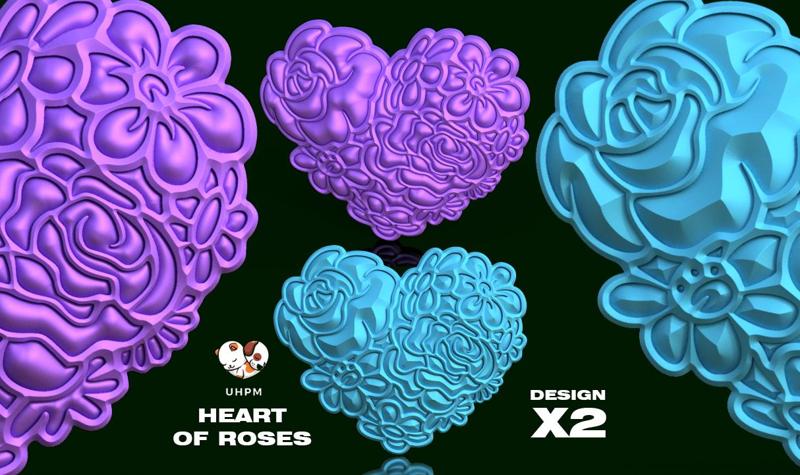 Floral Heart: Sculpture of Roses in Two Unique Styles