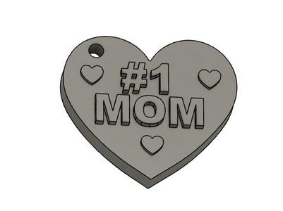 Heart #1 Mom keychain