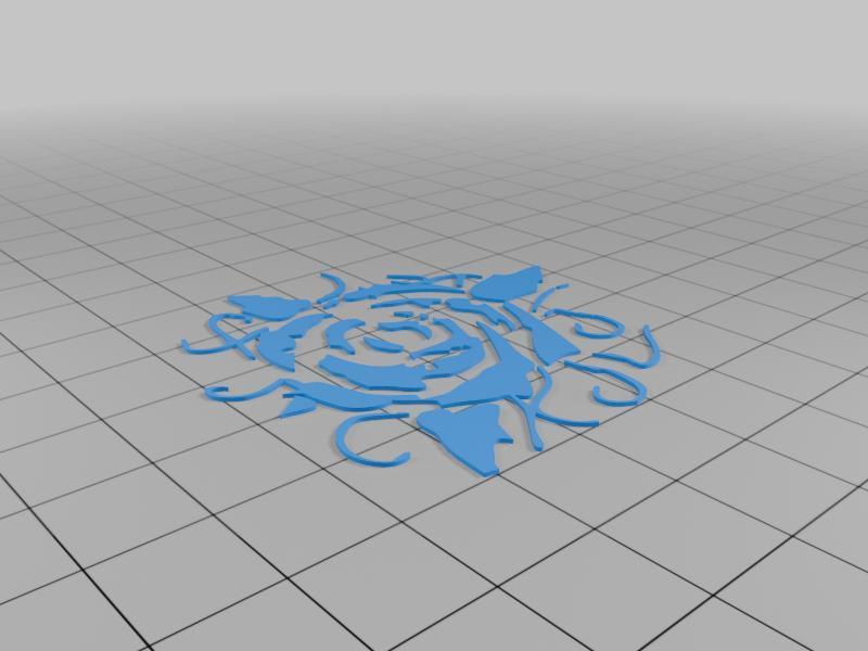 Black Rose Symbol for Engraving.