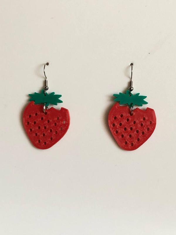 Earring Strawberry fresa frutilla frutillita colgante pendant