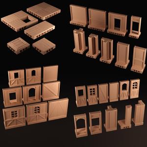 Tavern Building Tiles - Upper Floor - OpenLOCK Modular Terrain