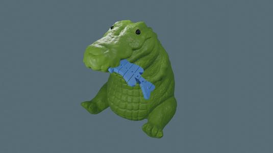 Chubby Crocodile with Articulated Fish