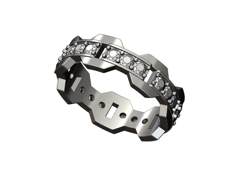 Diamond chamfered link band 3D PRINT MODEL