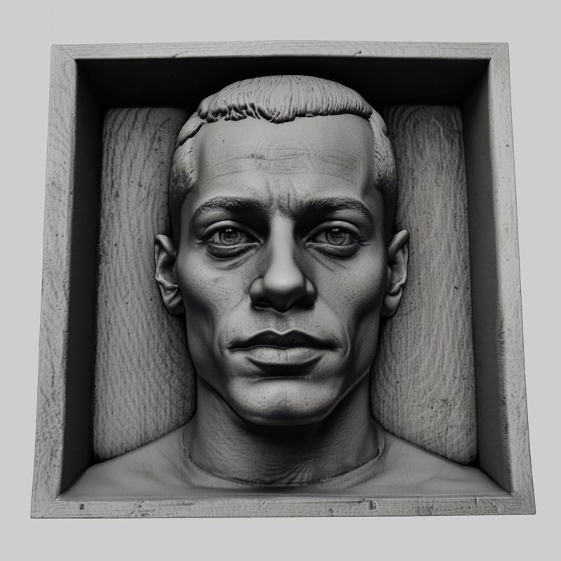 Rami Malek head relief actor