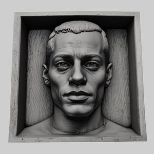 Rami Malek head relief actor