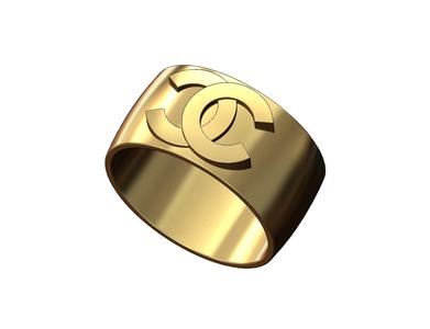Chanel logo 12mm wide cigar band US sizes6to11 3D print model