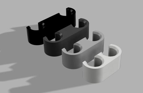 Guide clip to hold neatly two 4mm PTFE tubes together