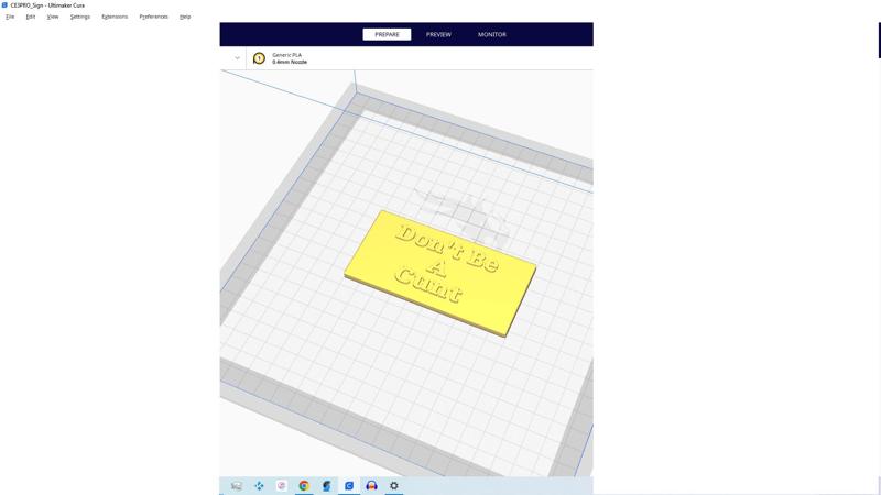 Don't be a c*nt sign