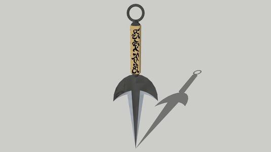 kunai naruto manga 3D