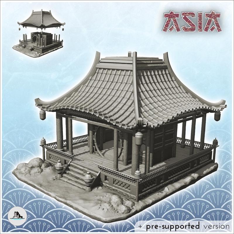 Asian altar with lanterns and stairs (27) - Asia Terrain Clash of Katanas Tabletop RPG terrain China Korea