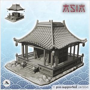 Asian altar with lanterns and stairs (27) - Asia Terrain Clash of Katanas Tabletop RPG terrain China Korea